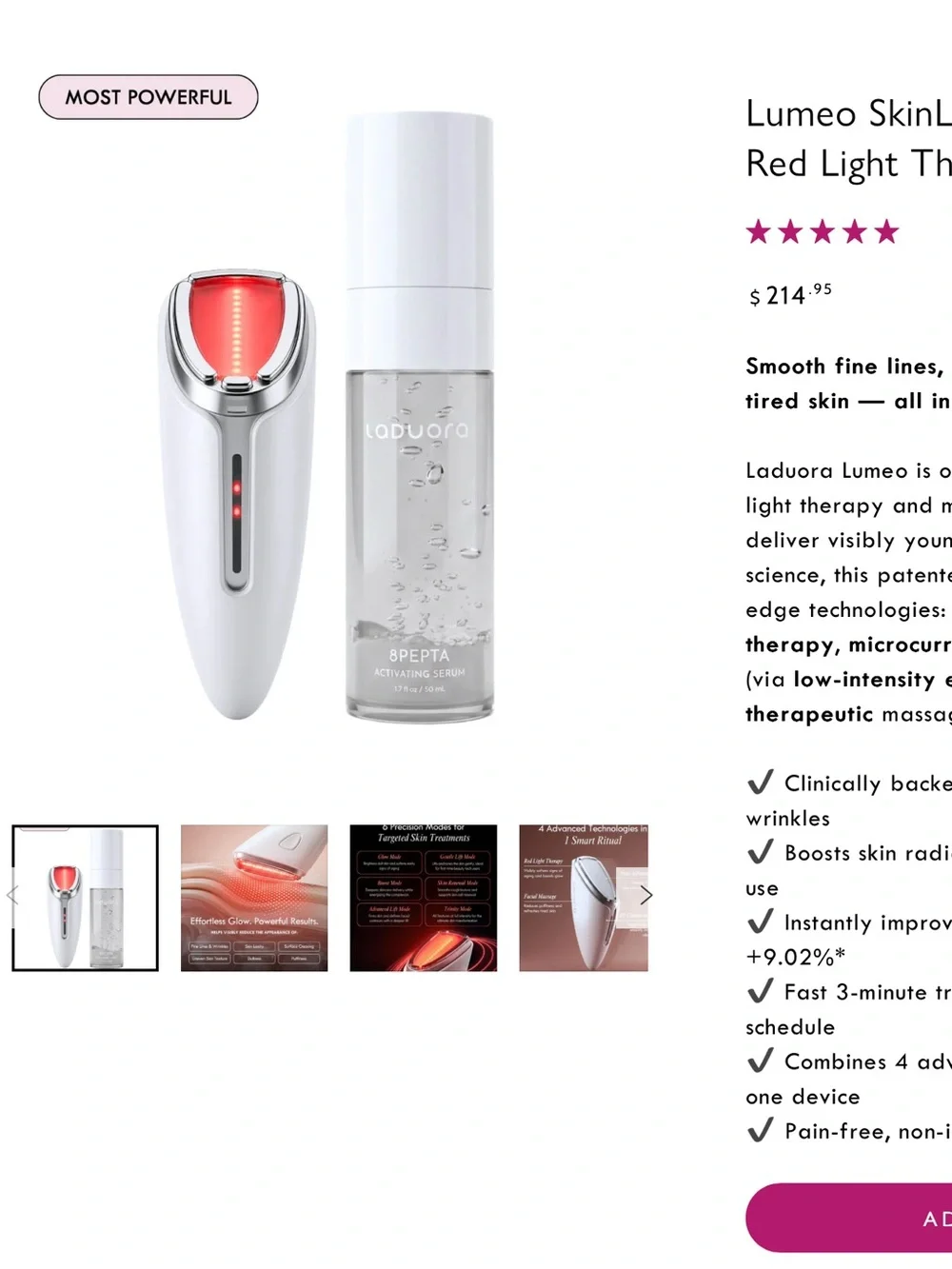 Lumeo SkinLift 4D Current™ Red Light Therapy Kit